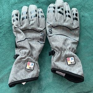 Ex Ski Fan-Tex Gray Water Proof Breathable Insert Gloves- Large